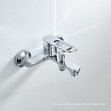 Modern single handle chrome-plated brass in wall faucet bathroom mixer tap with shower